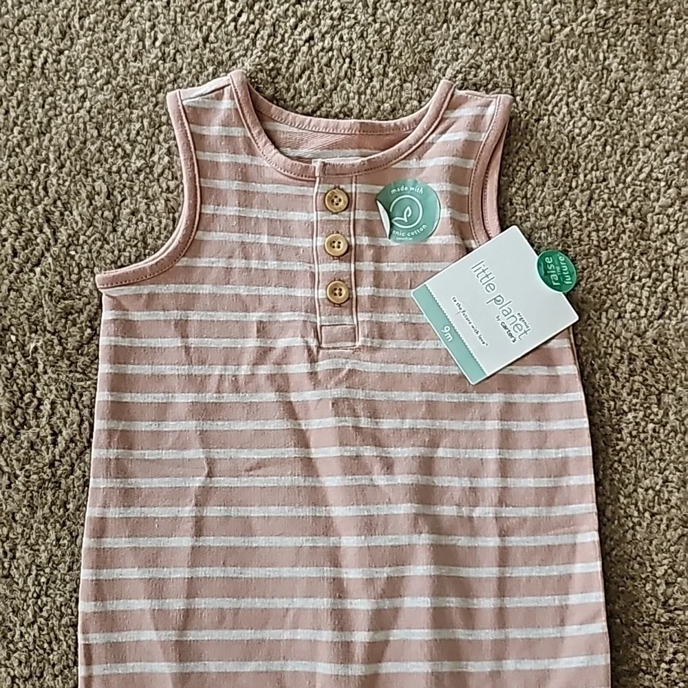 Little Plant Organic Striped Sleeveless Jumper 9 Months